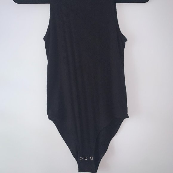 Mudd black ribbed turtleneck bodysuit size S - Picture 3 of 4